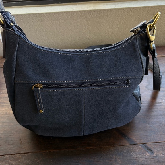 NWT Tignanello Midnight Blue Genuine Leather/Suede Messenger Crossbody Bag - Picture 10 of 16